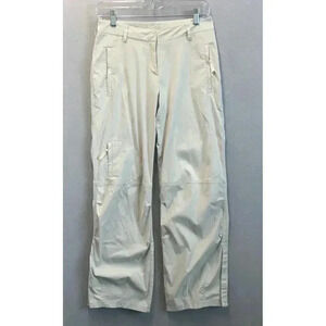 J Jill Women's Sz 2 Nylon/Spandex Stretch Cargo Ankle Pants Beige Outdoor Hiking